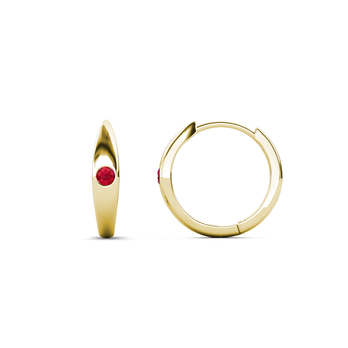 Anissa Ruby Dome Women Huggie Earrings 